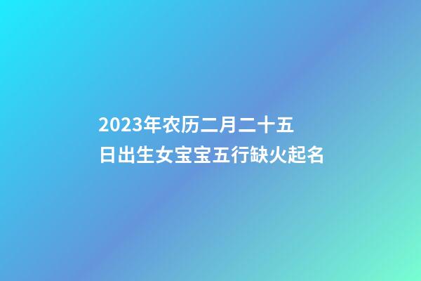 2023年农历二月二十五日出生女宝宝五行缺火起名