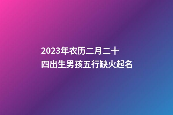 2023年农历二月二十四出生男孩五行缺火起名