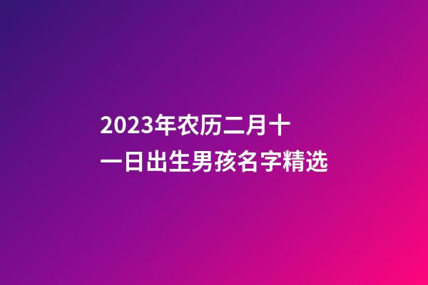 2023年农历二月十一日出生男孩名字精选
