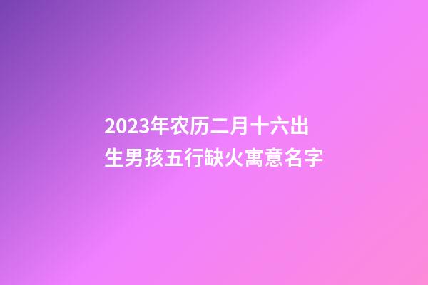 2023年农历二月十六出生男孩五行缺火寓意名字