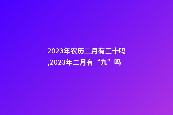 2023年农历二月有三十吗,2023年二月有“九”吗-第1张-观点-玄机派