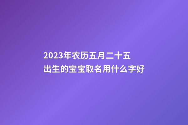 2023年农历五月二十五出生的宝宝取名用什么字好