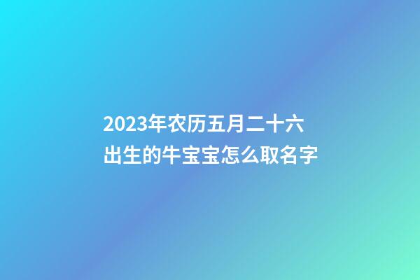 2023年农历五月二十六出生的牛宝宝怎么取名字