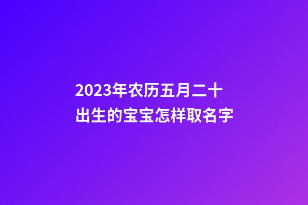 2023年农历五月二十出生的宝宝怎样取名字