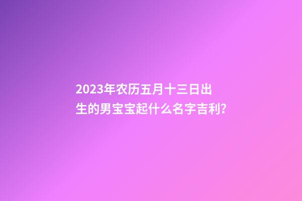 2023年农历五月十三日出生的男宝宝起什么名字吉利？