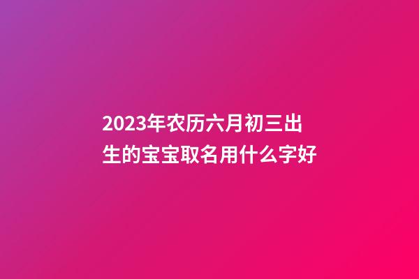 2023年农历六月初三出生的宝宝取名用什么字好