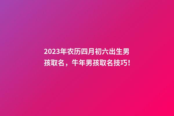 2023年农历四月初六出生男孩取名，牛年男孩取名技巧！