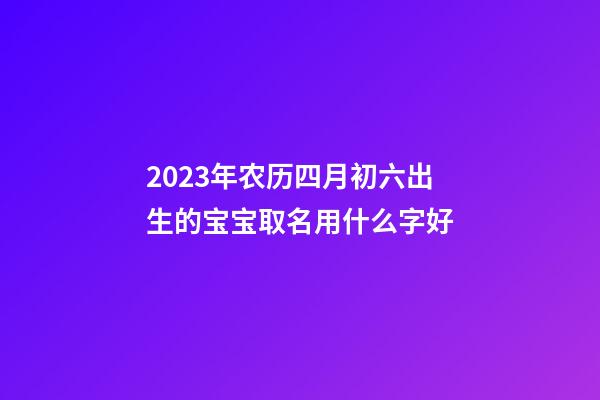 2023年农历四月初六出生的宝宝取名用什么字好