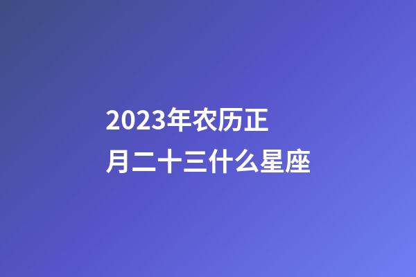 2023年农历正月二十三什么星座-第1张-星座运势-玄机派