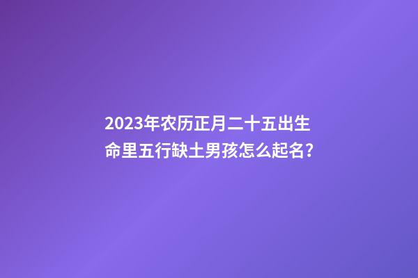 2023年农历正月二十五出生命里五行缺土男孩怎么起名？