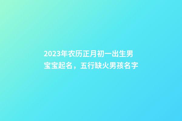 2023年农历正月初一出生男宝宝起名，五行缺火男孩名字