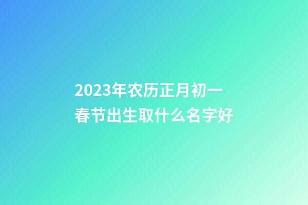 2023年农历正月初一春节出生取什么名字好