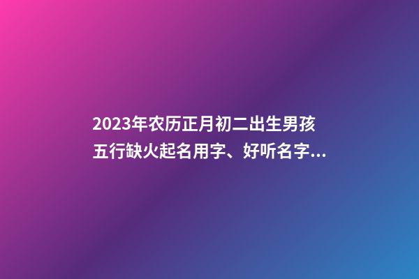 2023年农历正月初二出生男孩五行缺火起名用字、好听名字大全