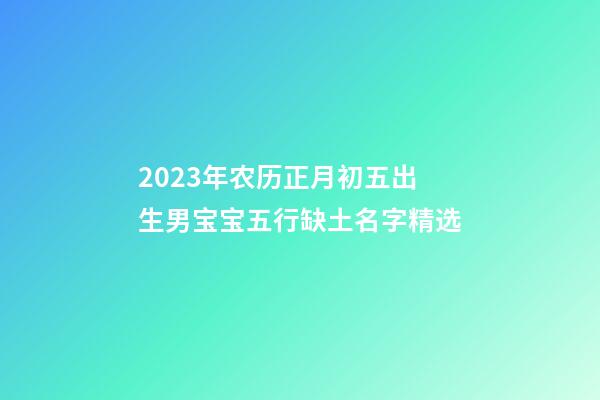 2023年农历正月初五出生男宝宝五行缺土名字精选