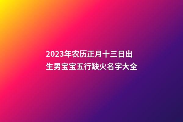 2023年农历正月十三日出生男宝宝五行缺火名字大全