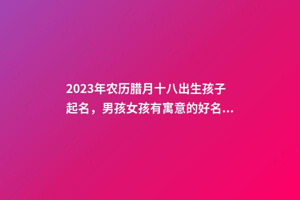 2023年农历腊月十八出生孩子起名，男孩女孩有寓意的好名字推荐