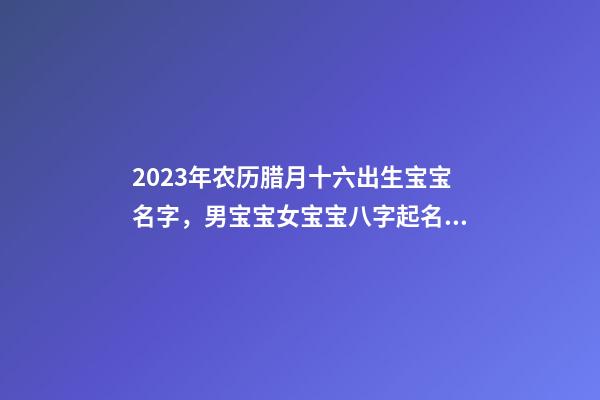 2023年农历腊月十六出生宝宝名字，男宝宝女宝宝八字起名大全