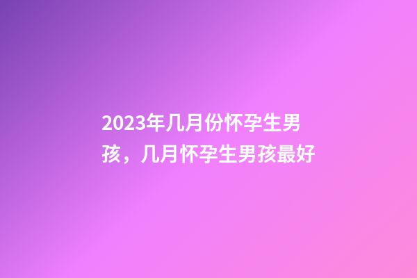2023年几月份怀孕生男孩，几月怀孕生男孩最好