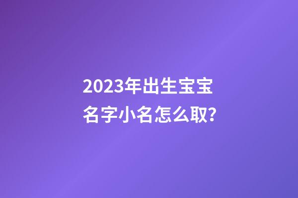 2023年出生宝宝名字小名怎么取？