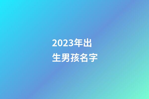 2023年出生男孩名字