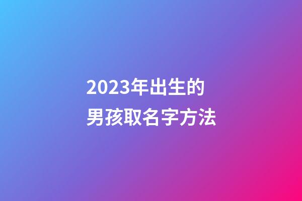 2023年出生的男孩取名字方法