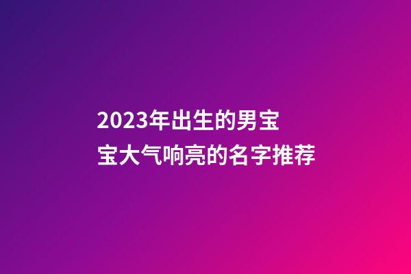2023年出生的男宝宝大气响亮的名字推荐
