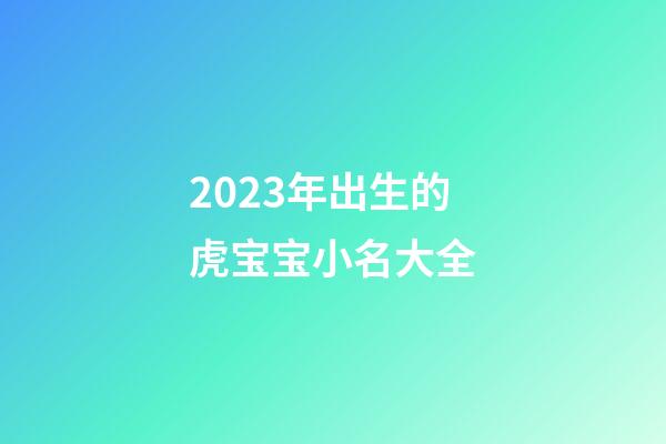 2023年出生的虎宝宝小名大全