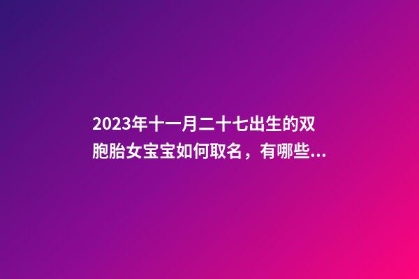 2023年十一月二十七出生的双胞胎女宝宝如何取名，有哪些宜用字