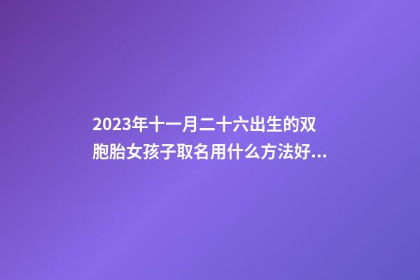 2023年十一月二十六出生的双胞胎女孩子取名用什么方法好，宜用字有哪些