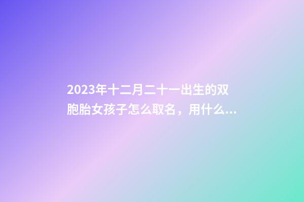 2023年十二月二十一出生的双胞胎女孩子怎么取名，用什么字取名好