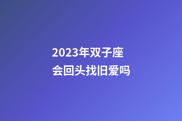 2023年双子座会回头找旧爱吗-第1张-星座运势-玄机派