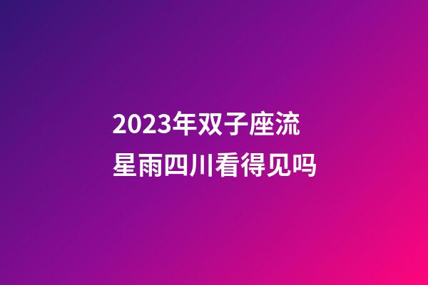 2023年双子座流星雨四川看得见吗-第1张-星座运势-玄机派