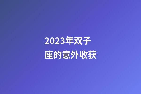 2023年双子座的意外收获-第1张-星座运势-玄机派