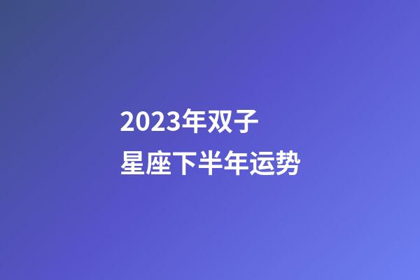 2023年双子星座下半年运势-第1张-星座运势-玄机派
