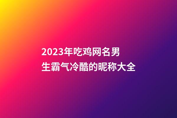 2023年吃鸡网名男生霸气冷酷的昵称大全
