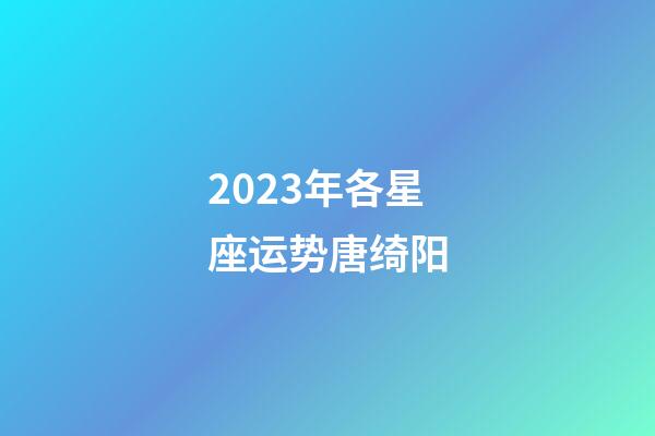 2023年各星座运势唐绮阳-第1张-星座运势-玄机派