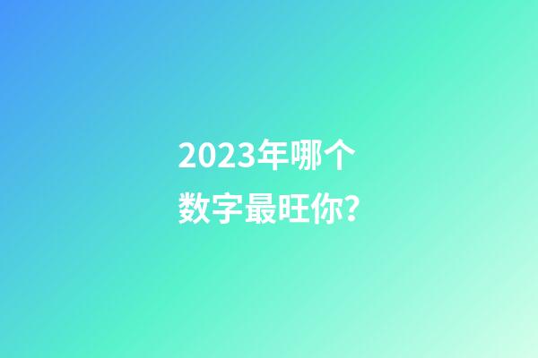 2023年哪个数字最旺你？