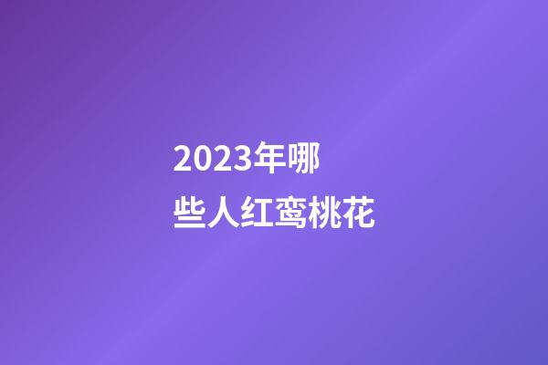 2023年哪些人红鸾桃花
