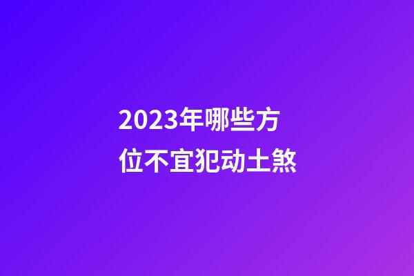 2023年哪些方位不宜犯动土煞