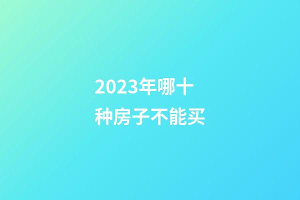 2023年哪十种房子不能买