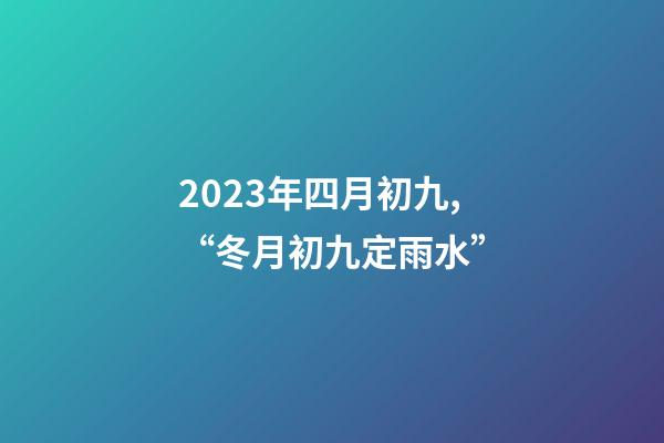2023年四月初九,“冬月初九定雨水”-第1张-观点-玄机派
