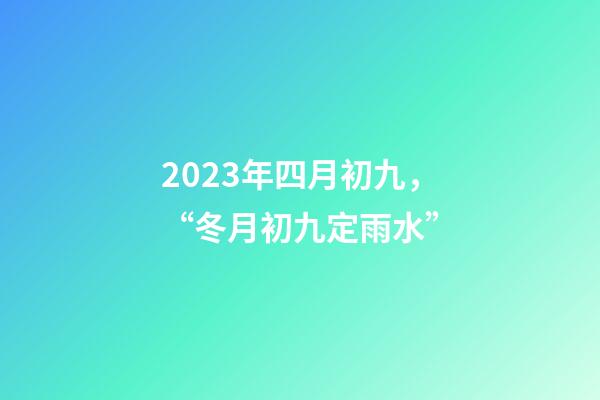 2023年四月初九，“冬月初九定雨水”-第1张-观点-玄机派