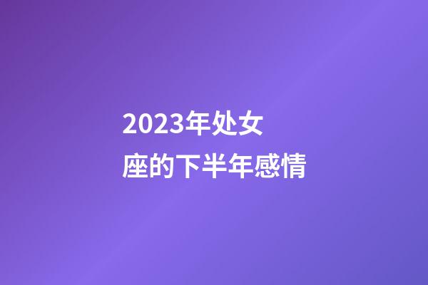 2023年处女座的下半年感情-第1张-星座运势-玄机派
