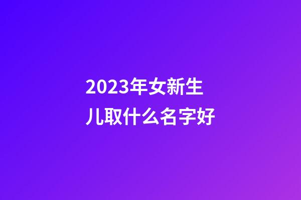 2023年女新生儿取什么名字好