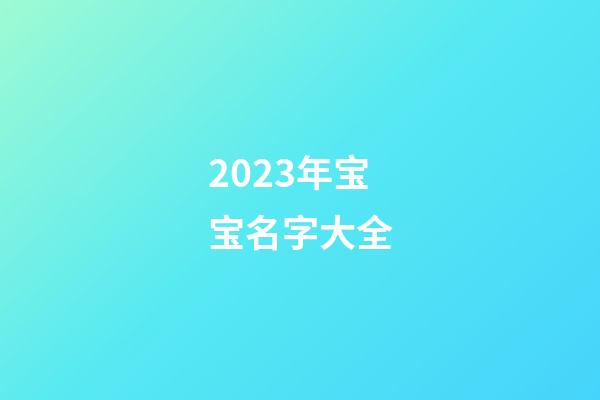 2023年宝宝名字大全