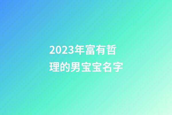 2023年富有哲理的男宝宝名字