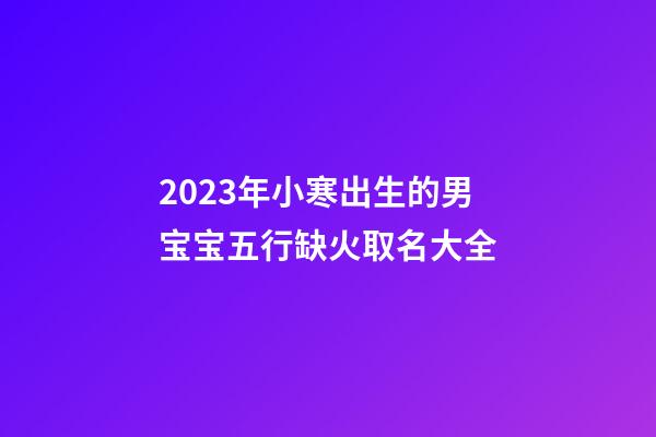 2023年小寒出生的男宝宝五行缺火取名大全