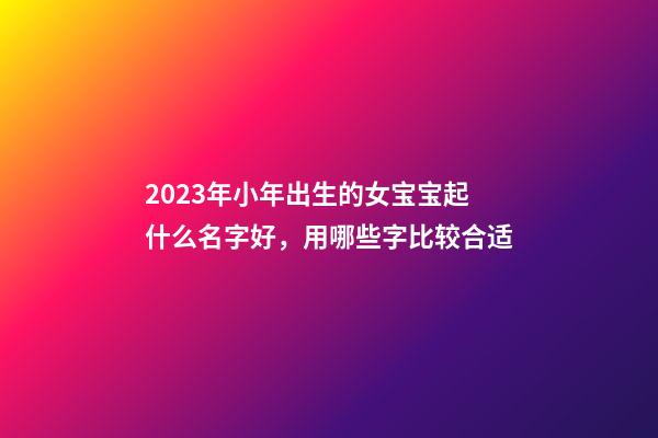 2023年小年出生的女宝宝起什么名字好，用哪些字比较合适
