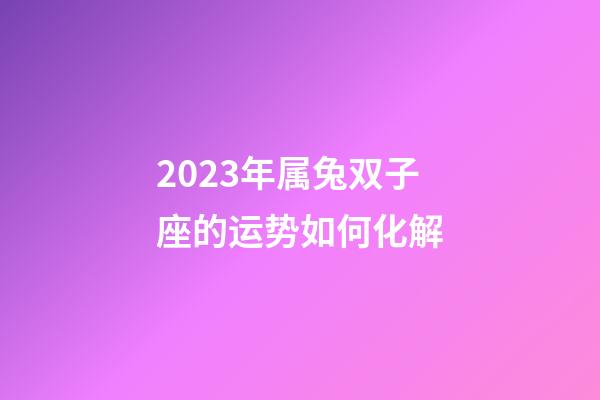 2023年属兔双子座的运势如何化解-第1张-星座运势-玄机派
