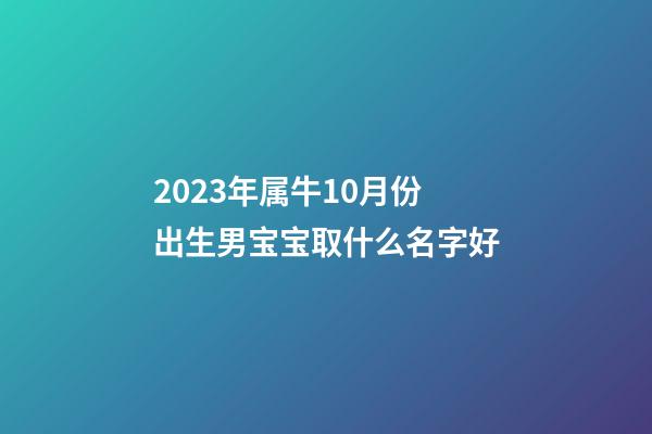 2023年属牛10月份出生男宝宝取什么名字好
